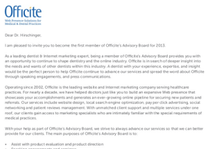 Officite Advisory Board Introduction Letter